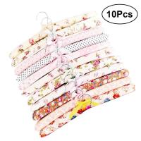 10pcs Coat hangers Flower Cloth Non-slip Wood Hangers Pastoral Cloth Hanger Non-Slip Clothes Hangers Drying Rack(Random Color) Clothes Hangers Pegs