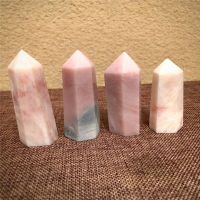 、‘】【【 Natural Crystal Pink Opal Quartz Lemurian Obelisk Wand Healing Stone Gift