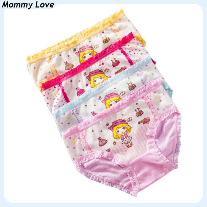 MML 6PCS Kids Cotton Panties Girls Underwear Briefs Cute Cat Cartoon ...