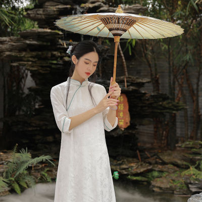 Qingshuzhai ที่มีคุณภาพสูง Tencel Cheongsam สไตล์จีนยืนขึ้นปกนางฟ้าชุดคลาสสิกสบายๆเซนชาเสื้อผ้า