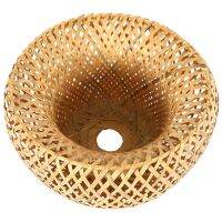 Bamboo Wicker Rattan Lampshade Hand-Woven Double Layer Bamboo Dome Lampshade Asian Rustic Japanese Lamp Design