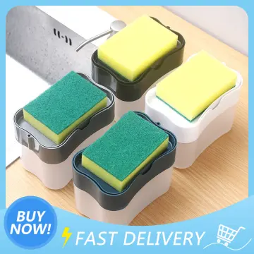 Japanese Style Kitchen Soap Dispenser And Sponge Holder Combo For  Dishwashing