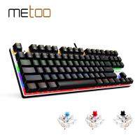 METOO 87 104ปุ่มแป้นพิมพ์เชิงกลสำหรับเล่นเกมแบบมีสายและไฟแบ็คไลท์ LED สำหรับคอมพิวเตอร์แล็ปท็อปนักเล่นเกม