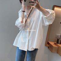 French women shirts big yards languid is lazy wind of new fund of 2023 summer bask in feminine brim design feeling small shirt