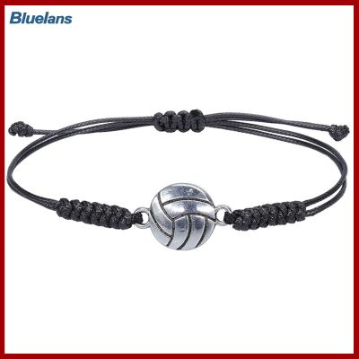 Bluelans®สร้อยข้อมือฟุตบอลและบาสเก็ตบอลถักด้วยมือทำจากสแตนเลสขัดเงาปรับได้เครื่องประดับผู้ใหญ่ของขวัญวันหยุดป้องกันสนิม