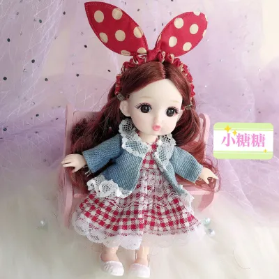 JH 2023 Circuit Anime Barbie ตุ๊กตาของเล่นทารกสำหรับสาว BJD เจ้าหญิงบ้านเล่นของเด็กผู้หญิงน่ารักตัวต่อสามมิติสร้างสสรค์ตุ๊กตาผ้า17ซม.