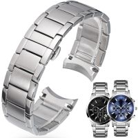 （Bar watchband） 22สเตนเลสสตีลสำหรับ AR2453 AR2452อาร์มานี่สายนาฬิกา AR2448สายนาฬิกาหัวล๊อกแบบผีเสื้อเงินกุหลาบทองสีดำ