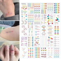 [New Fashion] 30Pcs/set Korean Style Colorful Mini Woman Girl BodyTattoo Stickers Rainbow Smiley Cute Love Heart Bear Long-lasting