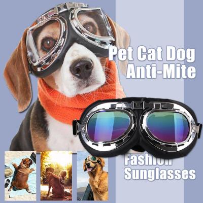 แว่นตาตั้งแคมป์ปรับได้แบบพกพาสำหรับสัตว์เลี้ยงแว่นตาป้องกันรังสี Uv สุนัขแว่นกันแดดกันลมขี่มอเตอร์ไซค์ป้องกันไร
