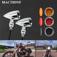 Motorcycle 10mm Vintage LED Turn Signal Bullet Blinker Orange Indicator Lights Chrome Aluminum For Harley For Yamaha For Honda