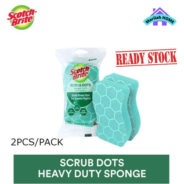 3M Scotch Brite Heavy Duty Green Scrub Dots Scrub Sponge Superior