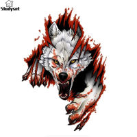 Studyset IN stock Wolf Print Car Sticker Reflective Trim Sticker Car Motorcycle Dual-use Sticker