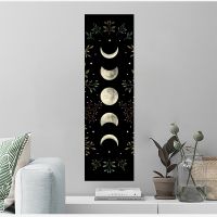 Retro Moon Phase Wall Hanging Tapestry Mooonlight Green Olive Leaf Black Tapestries Boho Room Wall Decor Home Decoration Wall Tapestries Hangings