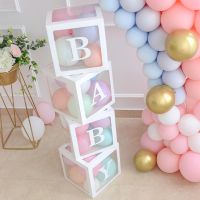 (TEX)Transparent Balloon Box Baby Shower Decoration Boy Girl 1st Birthday Party Decorations Kids Wedding Decor Babyshower Supplies