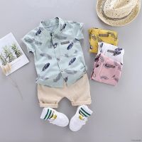 COD SDFGERTYTRRT bbworld suits Baby Boys Casual Short Sleeve Floral Fur Print T-shirt Tops Shorts Costume Sets