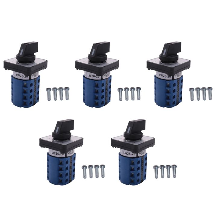 5x-szw26-20-d404-4-660v-20a-3-position-panel-mounting-select-rotary-cam-changeover-switch