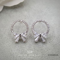 Value Jewelry ER0293 กว้าง1.3cmยาว1.3cm เครื่องประดับเพชรCZ เกรดพรีเมี่ยม หนีบ ห่วง ระย้า คริสตัล เพชร  สร้อยข้อมือ สร้อยคอ แหวน