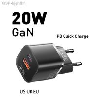 Hjghfhf 2023ใหม่20W เครื่องชาร์จ USB GaN Type C QC 3.0เครื่องชาร์จเร็วสำหรับชาร์จ IPhone 14 13 iPad