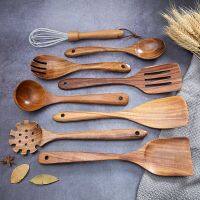 Exquisite Wooden Cooking Utensils Wooden Spoons Non-stick Pans Organic Teak Kitchen Tool Cooking Tool Sets Cooking Utensils