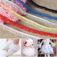 Color Lace Fabric for Decor Dolls Clothes Socks Pleated Elastic Lace Ribbon Material DIY Toy Doll Sew Clothing Collar Dress Trim