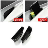 2pcs Black For VW ID.4 ID4 ID 4 Door Handle Storage Box Front Door Holder Tray