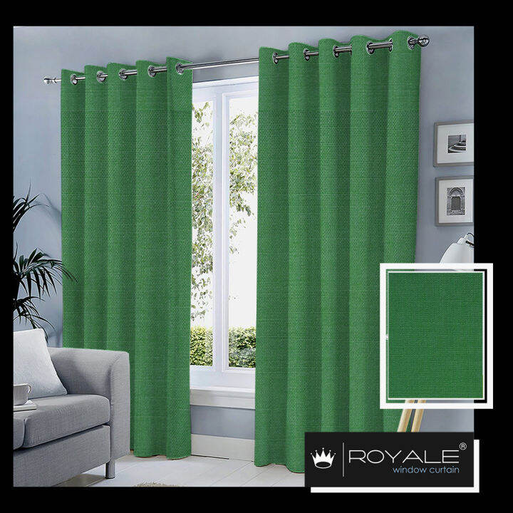 BV584 Green Grommet Curtains 55 inches width by 85 inches length (1.4m