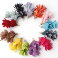 【YF】▲♣  10pcs Color Silk Fabric Tassel Charms 52mm Jewelry Keychain Cellphone Straps