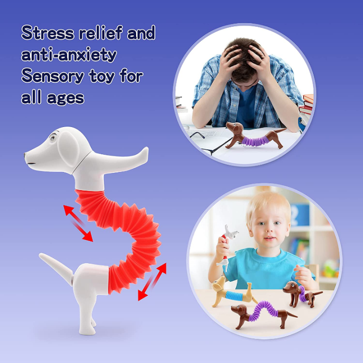 ความเครียดลดความเครียดยืดของเล่นสำหรับของขวัญเด็กหลอดสำหรับสุนัขเปลี่ยนได้ร้อยตัว