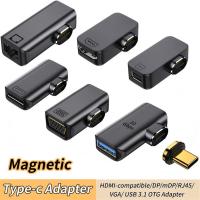 4K8K Vedio Converter แม่เหล็ก Otg Adapter Fast Charging Rj45 Usb Type C Adapter สำหรับแล็ปท็อปศัพท์ Type C อะแดปเตอร์ Dpvga