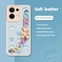 Back Cover Anti-fall Phone Case For OPPO Reno8 5G Skin feel silicone for girl imitation leather protective case Cartoon