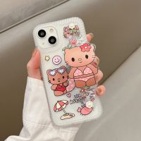 เคสโทรศัพท์มือถือการ์ตูน Hello Kitty ที่น่ารักพร้อมสายรัดข้อมือที่จับสำหรับ iPhone โทรศัพท์14 Pro Max 13 Pro Max กรอบหลังซิลิโคนนิ่มสำหรับ iPhone 12 Pro Max 11ด้านหลัง