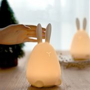 Kawaii Mi Rabbit Đèn LED Silicon Vỗ Nhẹ Đèn Ngủ Cảm Biến Cảm Ứng Nhiều Màu