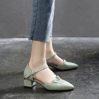 Zapatos De Mujer ผู้หญิงน่ารักหวานสีเขียวสิทธิบัตรหนังหัวเข็มขัดสแควร์ส้นรองเท้า Lady คลาสสิกปั๊ม Sapatos Femininas G1272