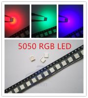 【In-Stock】 Correct Engineering Service Limited 100ชิ้น SMD 5050ชิป RGB LED PLCC-6 Smd5050หลอด LED สามสี60mA DC 2โวลต์สีแดงสีเขียวสีฟ้า LED ไดโอดเปล่งแสงโคมไฟ SMT ลูกปัด