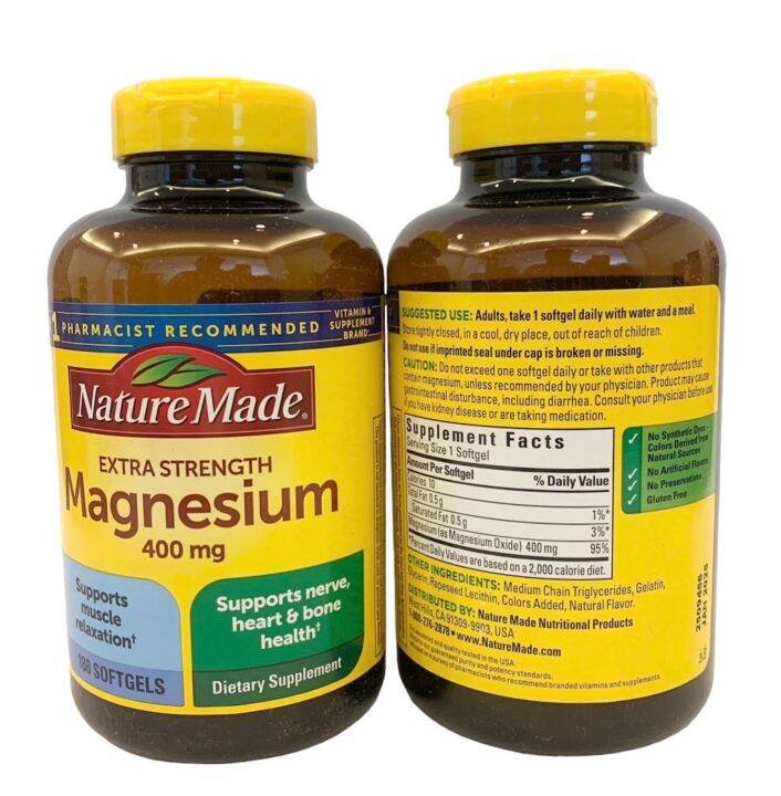 Exp.01/2025🔥🔥Nature Made Extra Strength Magnesium 400 mg 180 Softgels