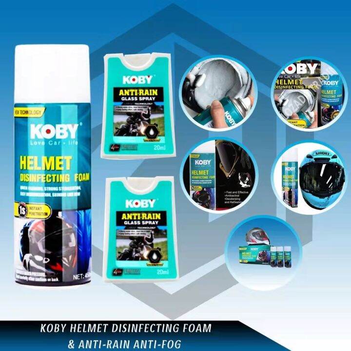 Original Koby Helmet Disinfecting Foam Spray 500ml Anti Rain Clean Anti