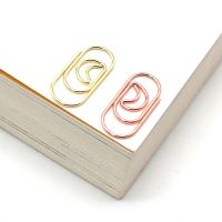 100pcs/box Mini Moon Gold Rose Gold Color Clip Bookmark Binder Office Accessories Paper Clip Stitching Clip Stationery Supplies