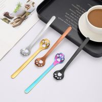 Hot Selling 1Pc Creative Cute Cat Dog Claw Spoon Hollow For Ice Cream Coffee Tea Dessert Spoon Portable Kitchen Tableware Accessories