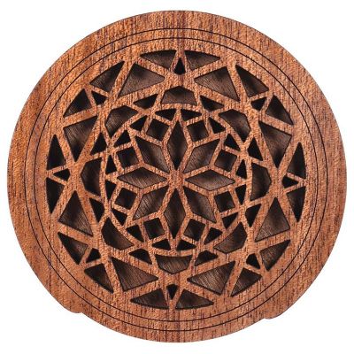 Guitar Wooden Soundhole Sound Hole Cover Block Feedback Buffer Mahogany Wood for EQ Acoustic Folk Guitars,Style 1