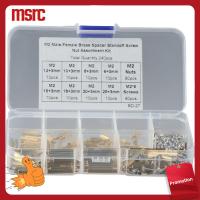 MSRC 240pcs แผงวงจรหลัก PCB ทองเหลืองรองตัวผู้และตัวเมีย ทองสีทอง M2 ชุดน็อตและสลักเกลียว ตัวยึด ชุดสกรูน็อตเกลียว โครงการอิเล็กทรอนิกส์ DIY