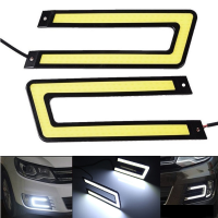 ไฟวิ่งกลางวัน DRL ของแต่งรถไฟ Car COB LED รูปตัวยูไฟภายนอกบ้านไฟ LED แบบสว่าง DC 12V สำหรับไฟตัดหมอกขับรถรถยนต์