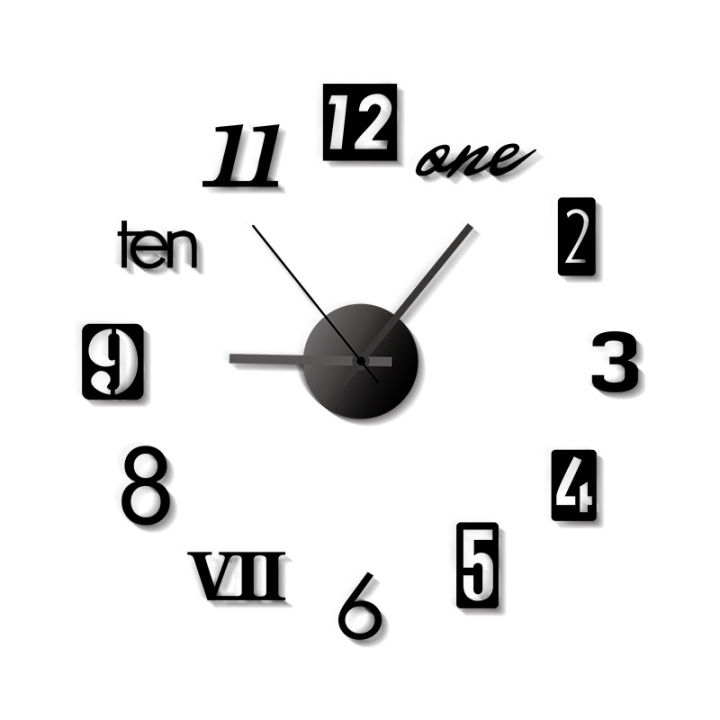 นาฬิกาติดผนัง-ไม่เจาะผนัง-นาฬิกาติดผนัง-diy-สไตล์โมเดิร์น-3d-ขนาดใหญ่-120-cm-สวยทันสมัย-ใหญ่จริง-ของแท้