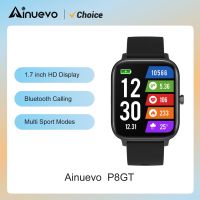 Ainuevo สมาร์ทวอท์ชโทรผ่านบลูทูธ P8GT 1.7 "จอแสดงผล HD อัตราการเต้นของหัวใจกันน้ำ IP67สายรัดข้อมือฟิตเนส28 + โหมดกีฬา Kirkcrr