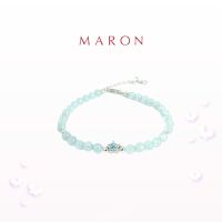 MARON - สร้อยข้อมือ (โซ่เงิน) X อัญมณีมงคล เสริมดวงประจำวัน | My Lucky Stars Chain Bracelet with Aquamarine &amp; Swiss Blue Topaz เงินแท้ พลอยแท้ ชุบทองคำขาว White Gold