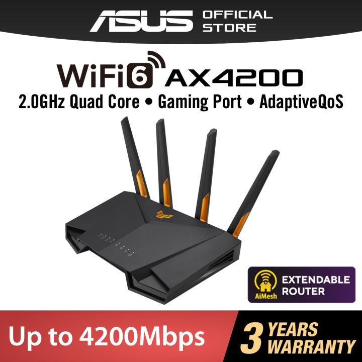 ASUS TUF AX4200 WiFi 6 AX4200 Gaming Wireless Router - 2.5G Port