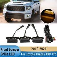 3Pcs Car Front Grille LED Light for Toyota Tundra TRD Pro 2019-2021 Grille Amber Light DRL Decorative Light Waterproof IP67 Projector Mounts