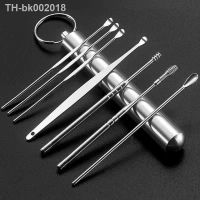 ✉☂ 6Pcs Stainless Steel Ear Pick Wax Curette Remover Cleaner Care Tool Earpick Kit Ear Wax Pickers Ear Cleaner Spoon Clean Tool