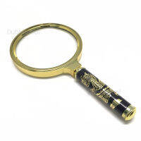 แว่นขยายด้ามจับ เเว่นขยาย glass magnifying Ø90 mm แว่นขยายด้ามลายมังกร