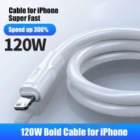 สายสำหรับ iPhone Usb 120W,14 13 12 11 Pro Max Xr Xse 8 7 Plus iPad Micro Type C ซูเปอร์สายชาร์จเร็วโทรศัพท์ Huawei