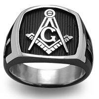 【hot】﹊✔∋  Freemason Two-Tone for Men Fashion Jewelry Accessorie  Trend Anillos